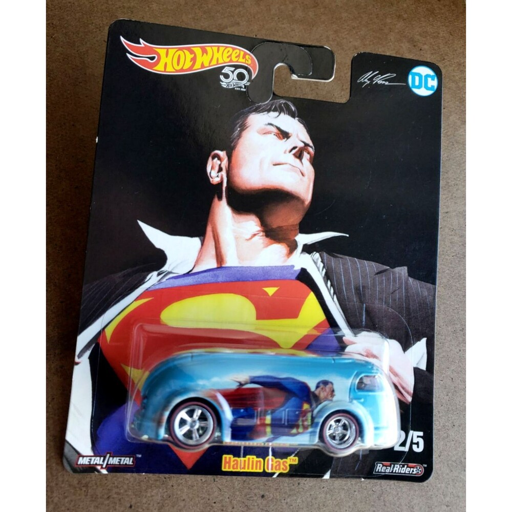 2018 Hot Wheels HAULIN GAS Blue Pop Culture DC Comics Art By Alex Ross RR5SP MOC